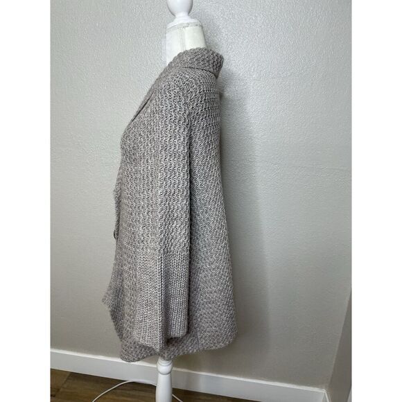 J. Jill Wool L Chunky Cardigan Knit Alpaca Wool Blend Shawl Collar Sweater Butto - Picture 4 of 12